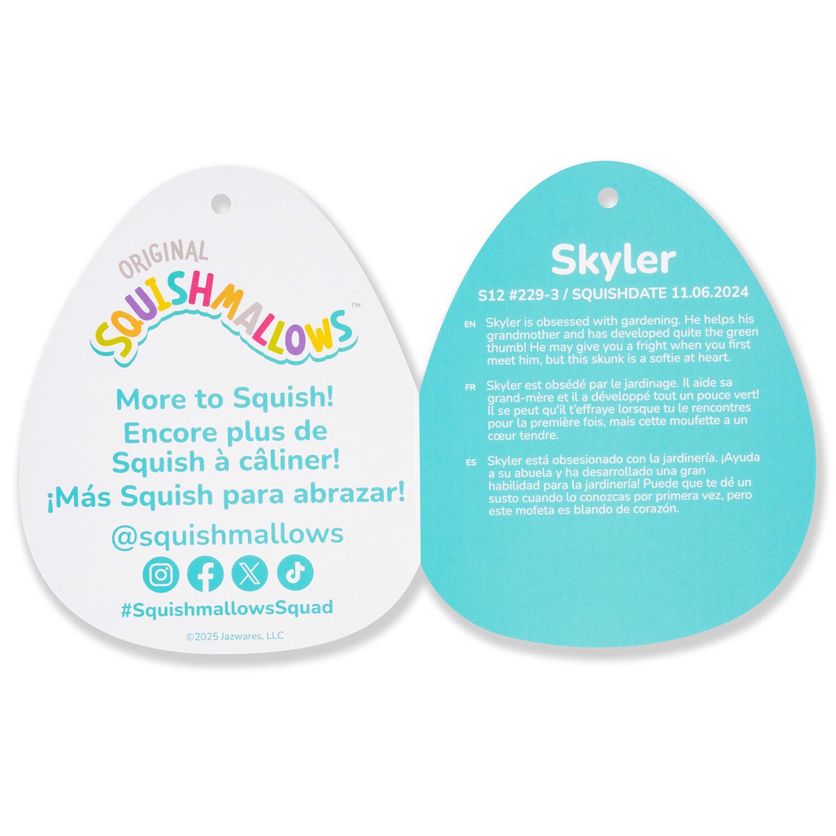 12-Inch Skyler the Black and White Skunk Bat - Image 6