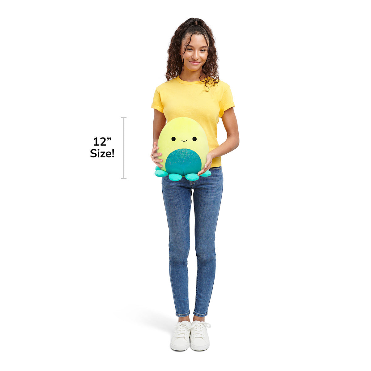 12-Inch Orphie the Lime Green Octopus with Teal Tentacles - Image 7